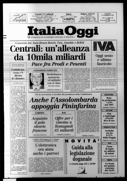 Italia oggi : quotidiano di economia finanza e politica